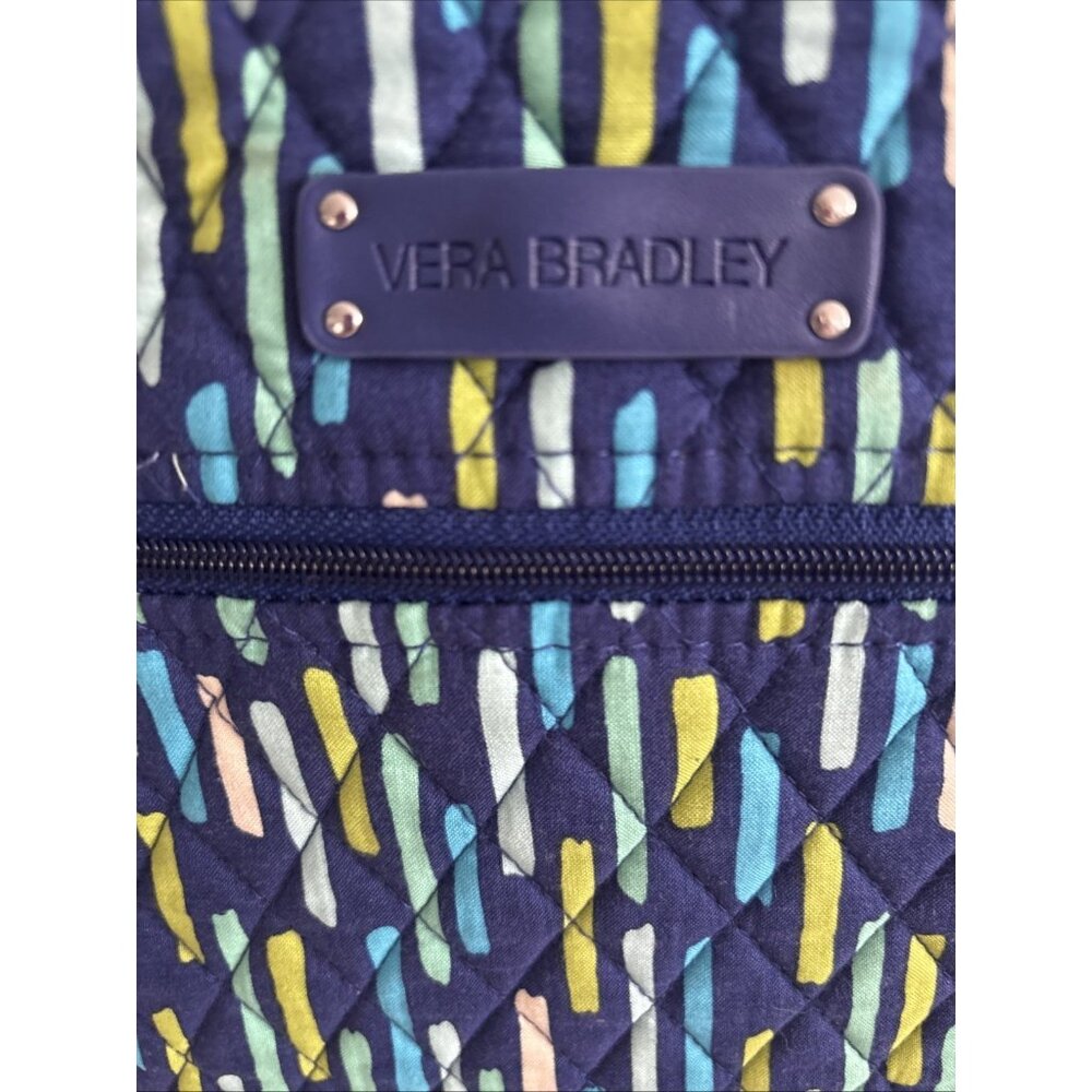 Vera Bradley Large Blue Campus Backpack Laptop Bag Katalina Showers 17”H x 12”w - Picture 2 of 10